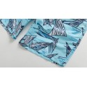 Men's Short pattern cartoon scribble Blue clear shark