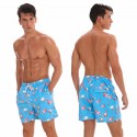 Short Casual Masculino Estampa Animal de Aves Moda Praia