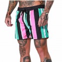 Short Listrado Masculino de Praia Summer Casual Estilo Jovem Moderno