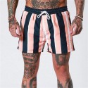 Short Listrado Masculino de Praia Summer Casual Estilo Jovem Moderno