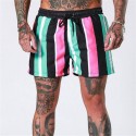 Short Listrado Masculino de Praia Summer Casual Estilo Jovem Moderno