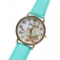 Floral Clock Female Colored Fashion Casual Geneva Delicado Beautiful