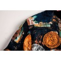 Men's short sleeve printed summer fashion black Floral shirt