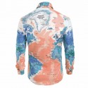 Shirt pattern Map Mundi long sleeve Geek style Nerd Green geography