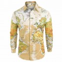 Shirt pattern Map Mundi long sleeve Geek style Nerd Green geography