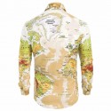 Shirt pattern Map Mundi long sleeve Geek style Nerd Green geography