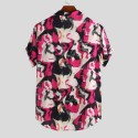 Men's button Shirt short sleeve fashion Beach ink stains