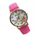 Floral Clock Female Colored Fashion Casual Geneva Delicado Beautiful