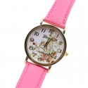 Floral Clock Female Colored Fashion Casual Geneva Delicado Beautiful