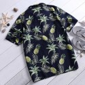 Camisa Abacaxi Floral Moda Havaiana Masculina Plus Size Tamanho Grande