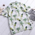 Camisa Abacaxi Floral Moda Havaiana Masculina Plus Size Tamanho Grande