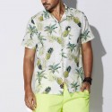 Camisa Abacaxi Floral Moda Havaiana Masculina Plus Size Tamanho Grande