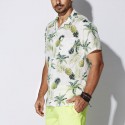 Camisa Abacaxi Floral Moda Havaiana Masculina Plus Size Tamanho Grande