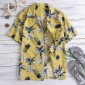 Camisa Abacaxi Floral Moda Havaiana Masculina Plus Size Tamanho Grande