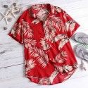 Plus Size Hawaiian Men's Short sleeve button large size shirt