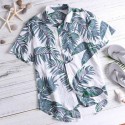 Camisa Plus Size Havaiana Masculina Manga Curta Botão Tamanho Grande