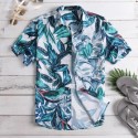 Men's Floral Fashion Plus Size Short sleeve button Summer shirt
