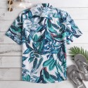 Men's Floral Fashion Plus Size Short sleeve button Summer shirt