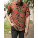 Camisa Masculina Floral Moda Plus Size Verão Manga Curta de Botão