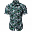 Men's colorful printed short sleeve tropical Flowers shirt