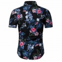 Men's colorful printed short sleeve tropical Flowers shirt
