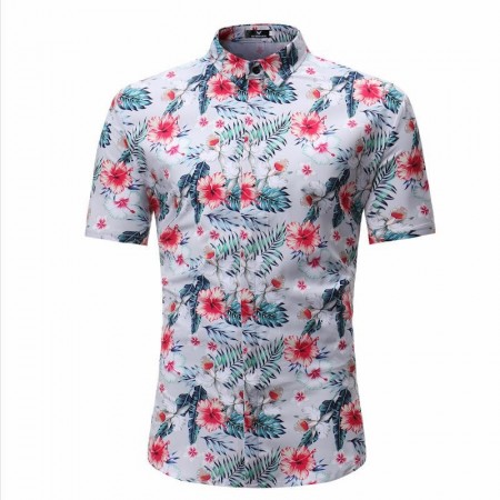 Camisa Masculina Novo Modelo Estampa Floral Praia