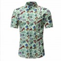 Camisa Masculina Novo Modelo Estampa Floral Praia