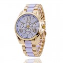 Relógio Feminino Inoxidável Casual Azul Bonito Elegante Dourado