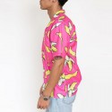 Camisa Masculina Estampa Bananas Estilo Geek Moda Praia Plus Size