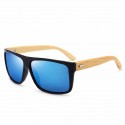 Men's Dark Wood-framed Sunglasses