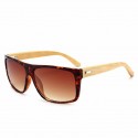 Men's Dark Wood-framed Sunglasses