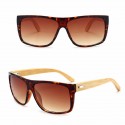 Men's Dark Wood-framed Sunglasses