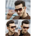 Men's Dark Wood-framed Sunglasses