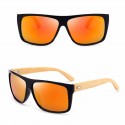 Men's Dark Wood-framed Sunglasses