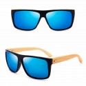 Men's Dark Wood-framed Sunglasses