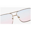 Aviator Square Sunglasses Gold Steel Frame