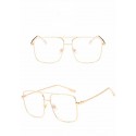 Aviator Square Sunglasses Gold Steel Frame