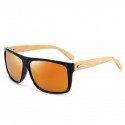 Men's Dark Wood-framed Sunglasses