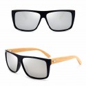 Men's Dark Wood-framed Sunglasses