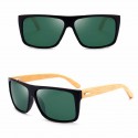 Men's Dark Wood-framed Sunglasses