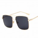Aviator Square Sunglasses Gold Steel Frame