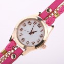 Relógio Bracelete de Couro Feminino Multicolor com Corrente Fashion