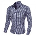 Camisa Casual Quadriculada Masculina Manga Longa