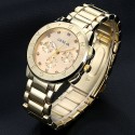 Luxury Watch Female Geneva Gold color with crystals on Quartz