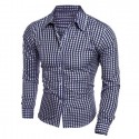 Camisa Casual Quadriculada Masculina Manga Longa