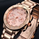 Luxury Watch Female Geneva Gold color with crystals on Quartz