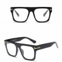 Men's Square Frame Transparent Lens