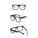 Men's Square Frame Transparent Lens