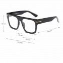 Men's Square Frame Transparent Lens