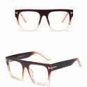 Men's Square Frame Transparent Lens